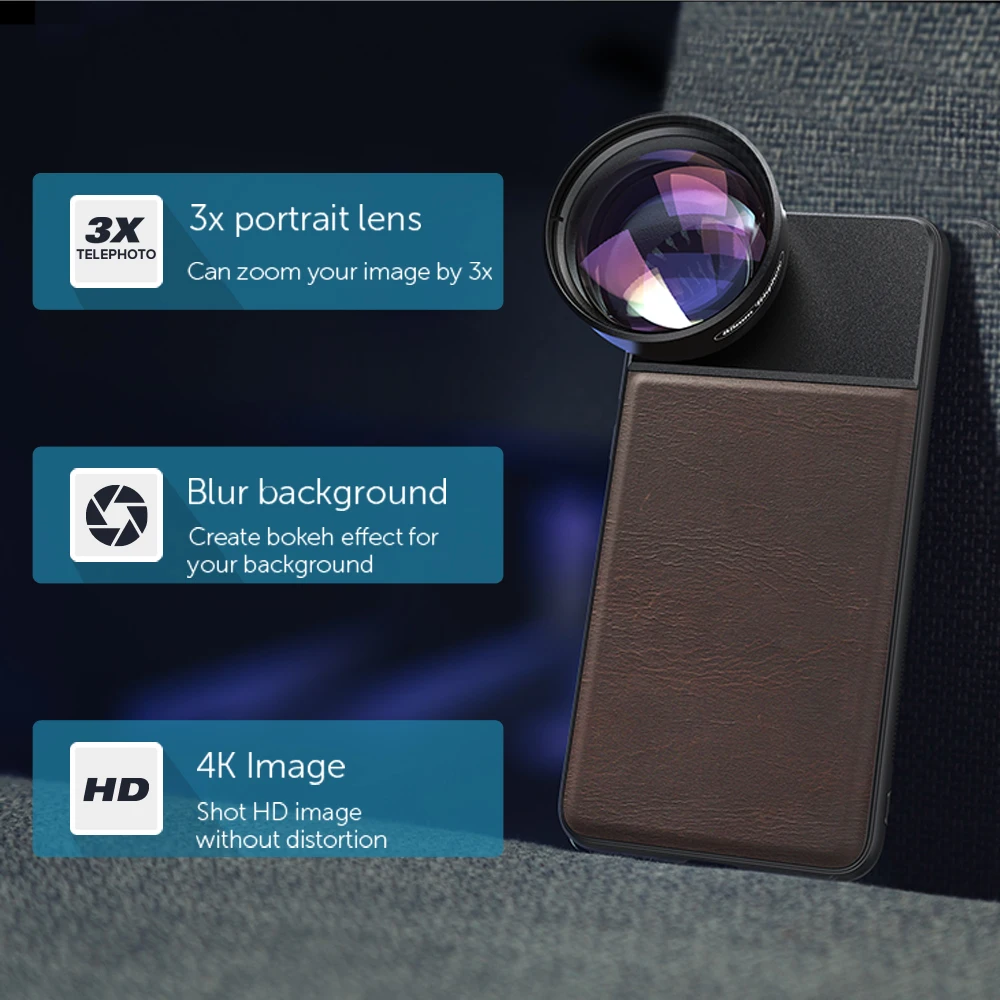 APEXEL оптический Pro объектив, 85 мм 3X HD телеобъектив профессиональный портретный объектив, без темного круга для мобильного телефона samsung huawei Xiaomi