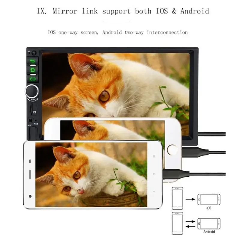 7918 Android 8.1 Bluetooth Car Stereo GPS Navigation WiFi USB Radio Head Unit Support Back-View Camera Input Reversing Image