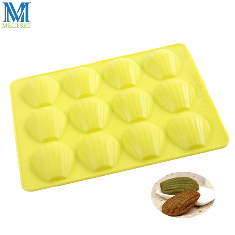 Download Meltset Silicone Baking Mold 12 Holes Mini Shell Shape Chocolate Molds Madeleine Cookie Mould ...