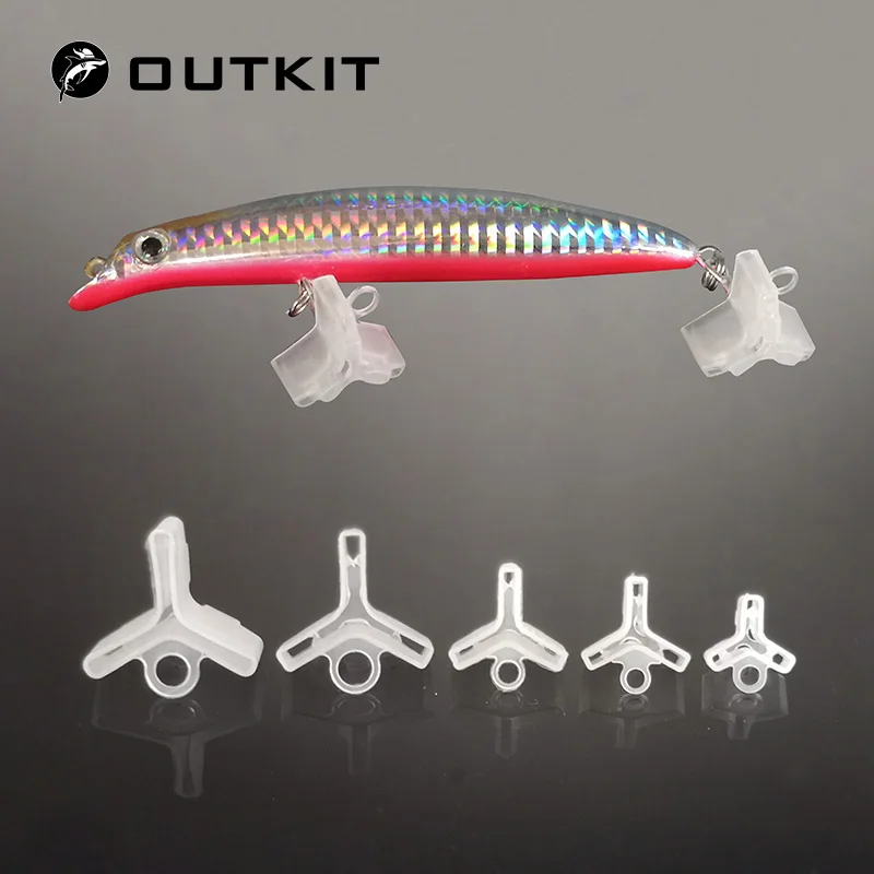 OUTKIT 20PCS/lot Plastic Treble Hook Protectors Covers for Fishing Lures 5  Sizes Holders Case Bonnets Caps Safety Protector