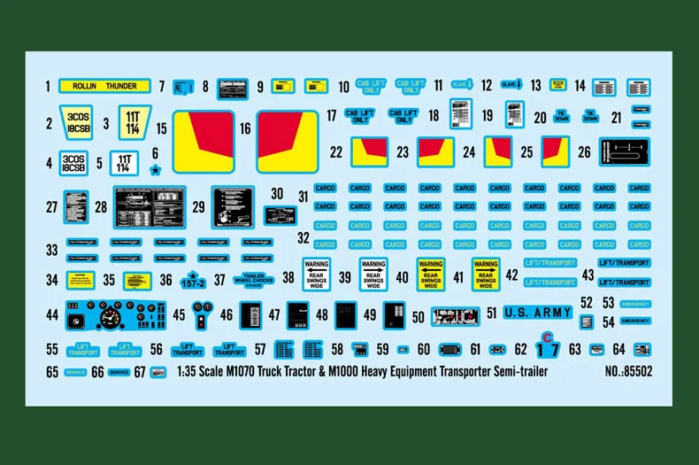 1/35 M1070 тяжелых транспортных средств и M1000 полуприцеп Пластик сборки модели без Оригинальная коробка 85502