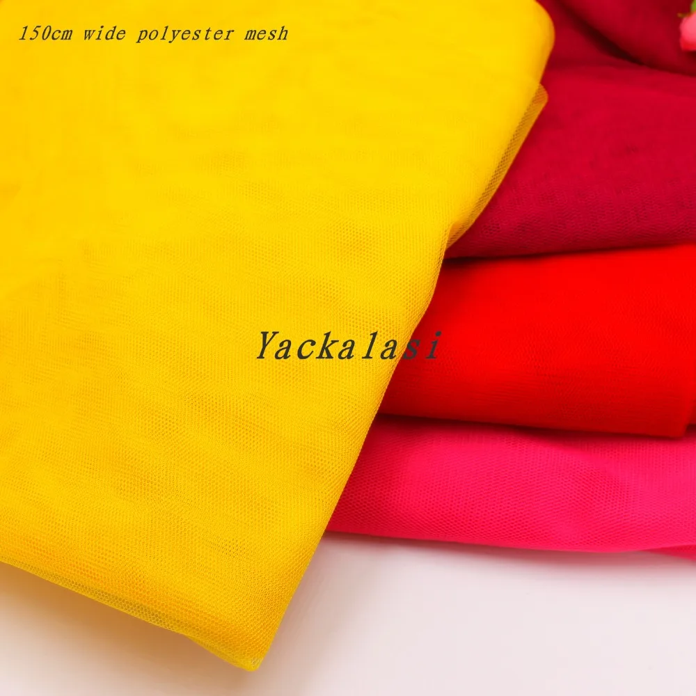 Buy Soft Knitted Mesh Fabric Polyester Plain Dyed
