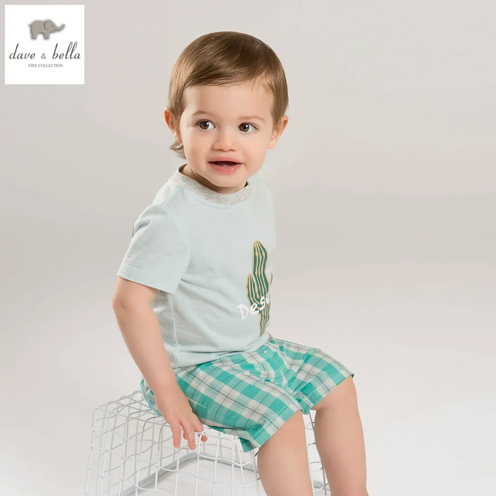 DB5126 dave bella summer baby boys clothing set lake blue sets childs