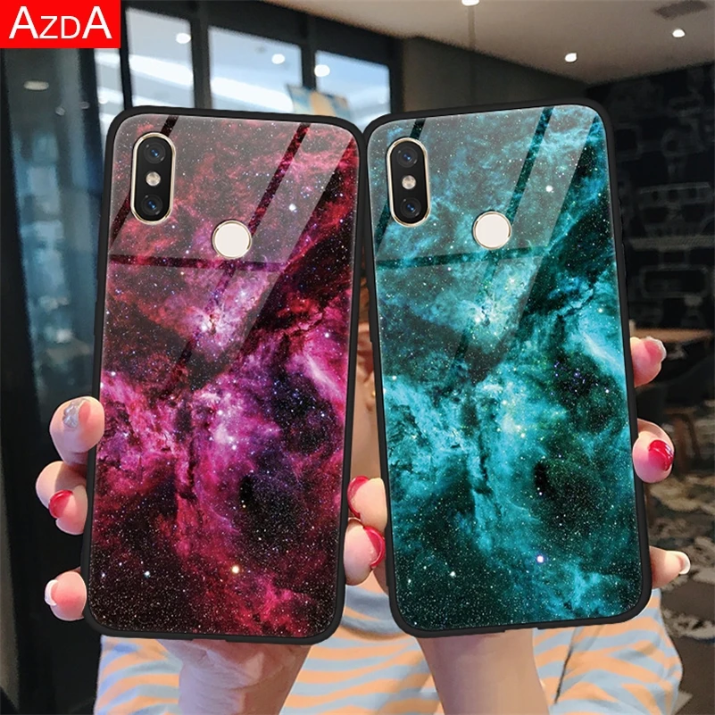 

Starry Sky Tempered Glass Case For Xiaomi Redmi 5 Plus 6A S2 Note 4X 5 6 7 K20 Pro Mi A2 6 8 SE Lite 9 Explorer 9T Pro F1 Cover