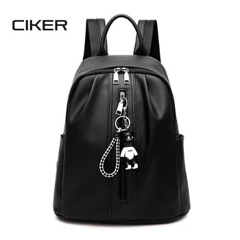 

CIKER Simple Style Backpack Women PU Leather Backpack For Teenage Girls School Bags Fashion Vintage Mochila Black Shoulder Bag