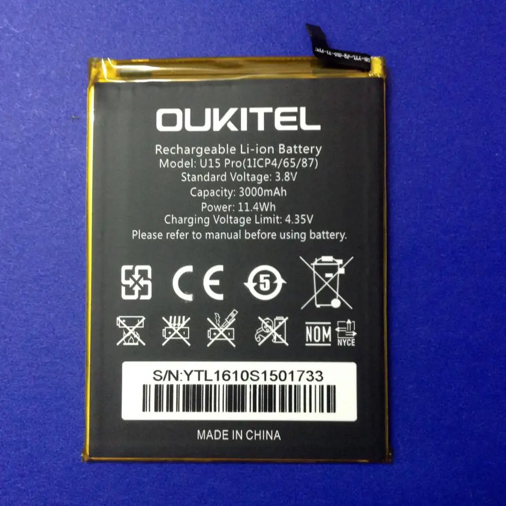 Оригинальный аккумулятор jinsuli U15 pro новый 5 дюймовый мобильный телефон oukitel u15 3000