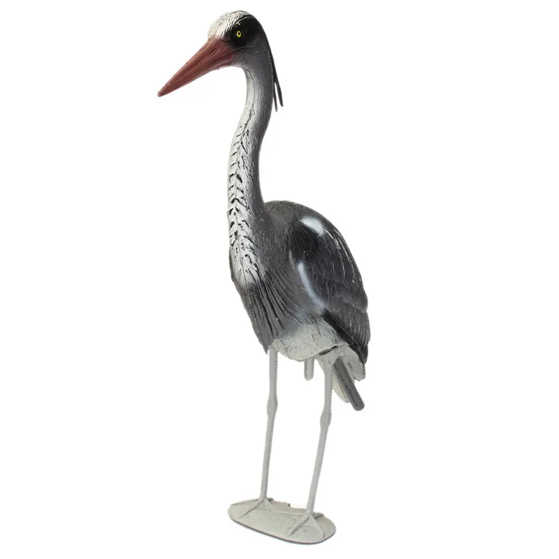 KiWarm Large Decoy Heron Egret Sculptures Garden Ornaments Bird Scarer Fish Pond Koi Carp Protect Garden Crafts