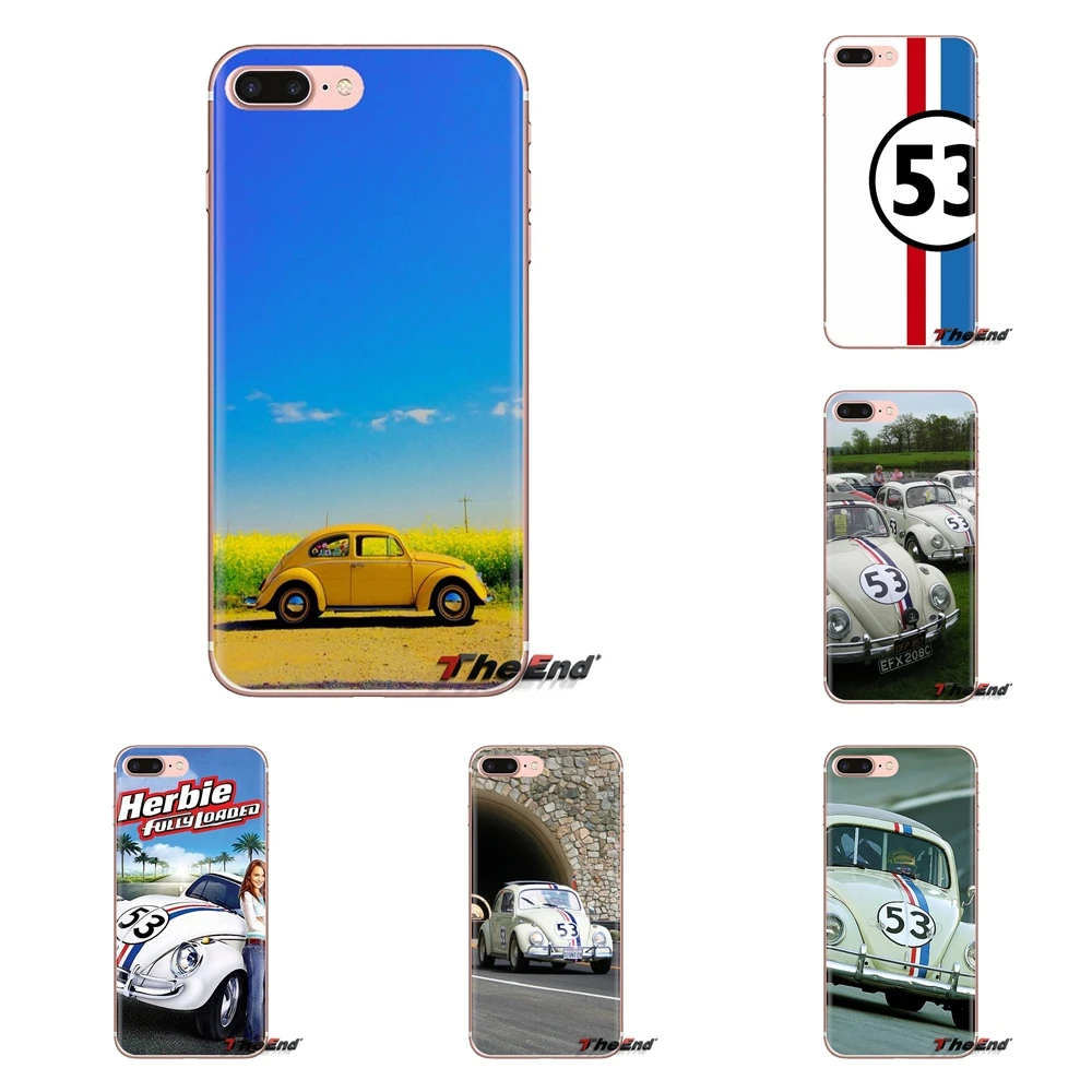 

For Samsung Galaxy S3 S4 S5 Mini S6 S7 Edge S8 S9 S10 Plus Note 3 4 5 8 9 Soft Transparent Shell Covers Herbie 53 VW bug beetle