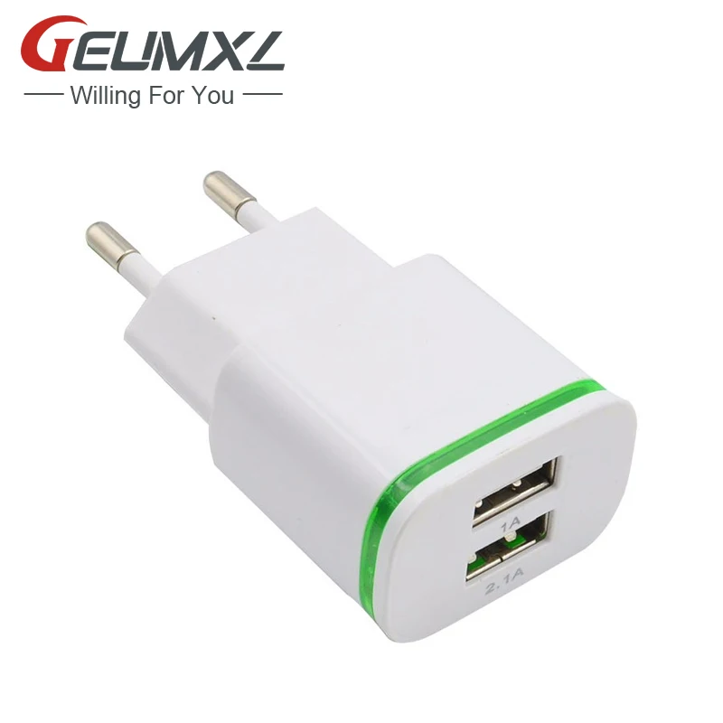 GEUMXL 2.1A EU вилка зарядное устройство для мобильного телефона + USB кабель передачи