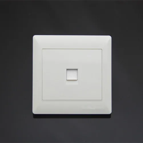 

86 x 86mm White Shell 2 Pins 4P4C RJ11 Socket Telephone Wall Plate with Module