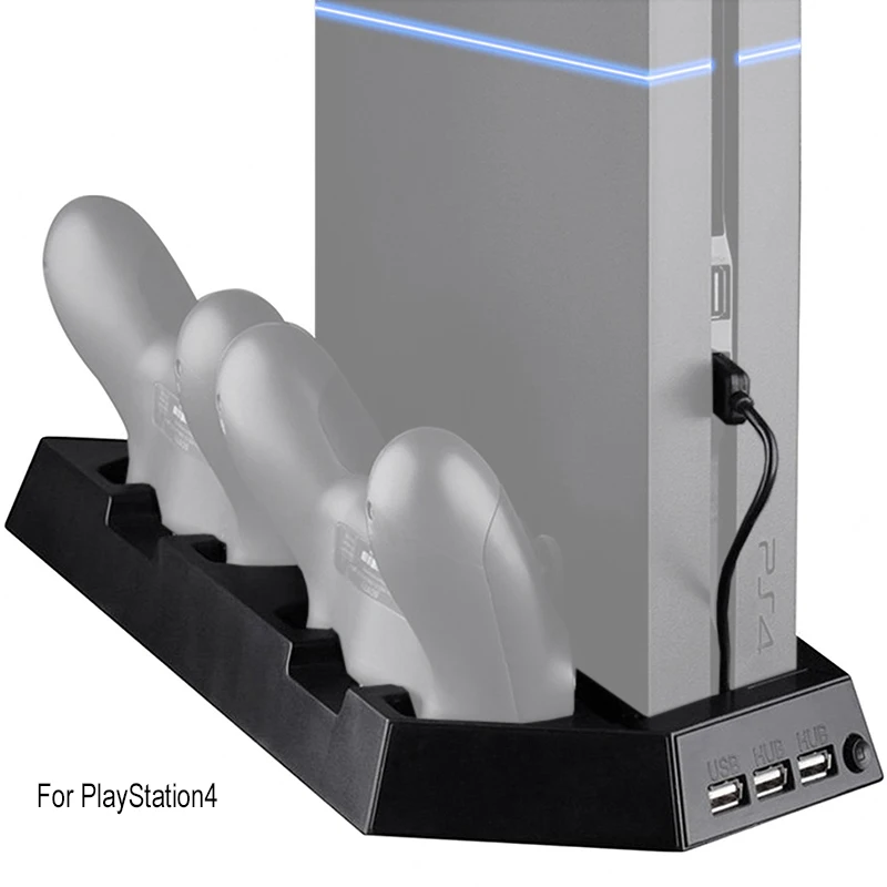 Аксессуары для PS4 вертикальная подставка с охлаждающими вентиляторами PlayStation 4/Slim