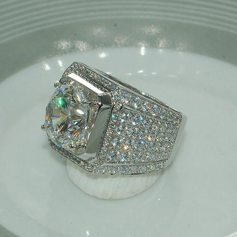 HOMOD Micro Pave CZ Wedding Rings Engagement Hip Hop Bling Round Shape Cool Street Men Bling Iced Out CZ Ring