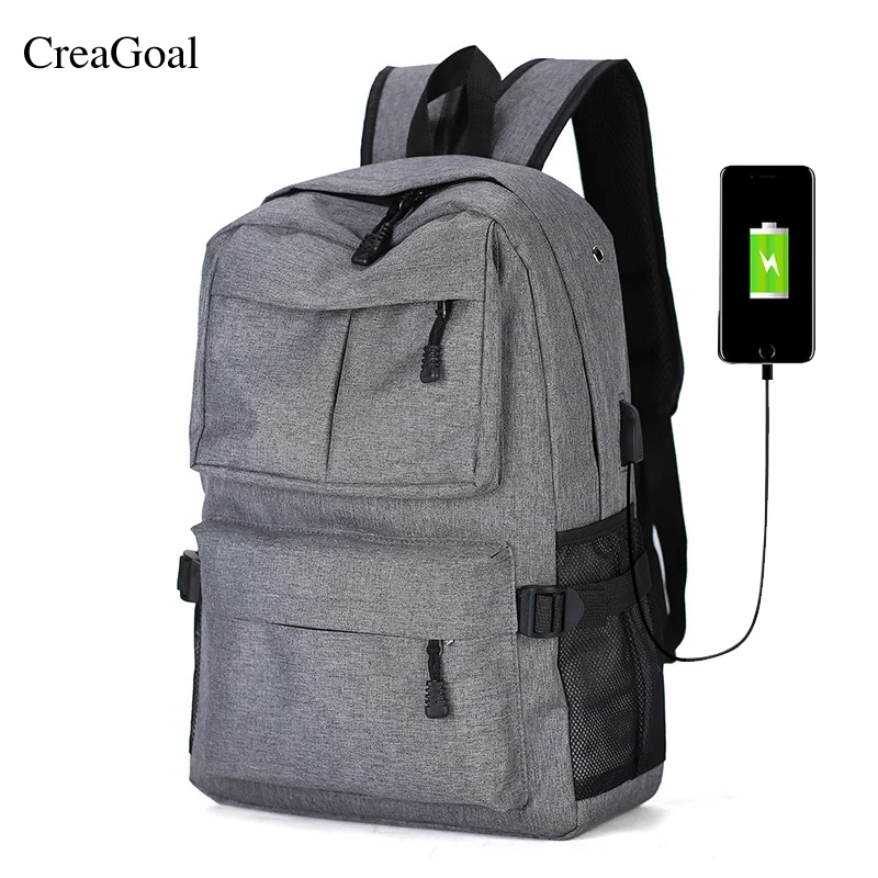 Unisex Design USB Charger Backpack Book Bags for School Bags Casual ...