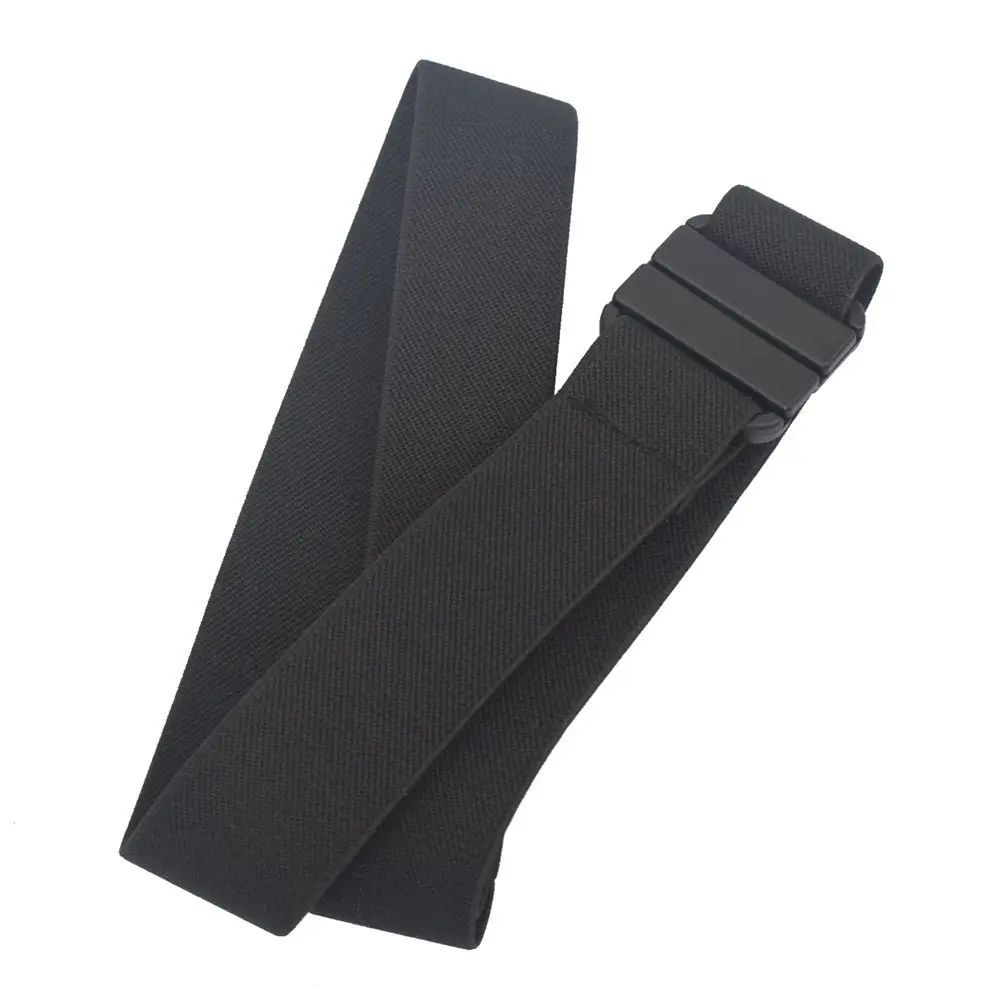 Эластичные невидимые тканевые ремни для джинсов, брюк, брюк, юбок без пряжки, регулируемый ремень 47-85 см, без отверстий - Цвет: Черный