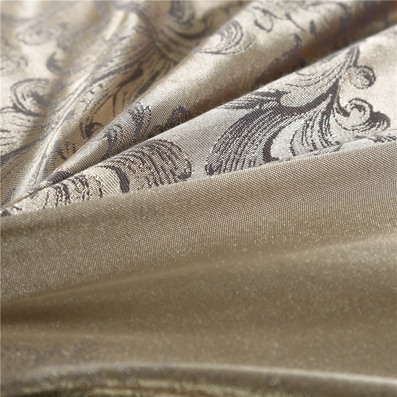  Flowers Jacquard luxury bedding set queen/king size bed set 4pcs cotton silk lace ruffles duvet cov