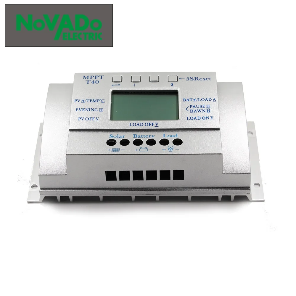 

MPPT T40 40A Solar Charge Regulator 12V 24V Auto LCD Display Controller with Load Dual Timer Control for Street Light System