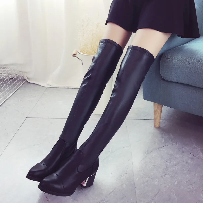 Women Stretch Slim Thigh High Boots Sexy Fashion Over the Knee Boots