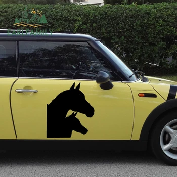 

EARLFAMILY 2x Affectionate Mother and Child Animal Horse Family Art Car Stickers SUV Door Side Window Kayak Vinyl Decal 9 Colors