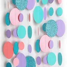4m glitter anel redondo guirlanda de papel planta corda parede pendurado banner chá do bebê festa aniversário casamento decoração diy