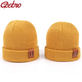 

Geebro Winter Hats for Woman Baby Girl Boy HipHop Knitted Hat Warm Slouchy Cap Beanie Hat Female Soft Baggy Skullies Beanies