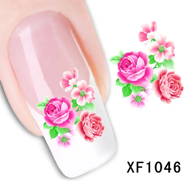 watermerk bloem xf nail stickers simulatie liefde roze rozen bloem watermerk bloem xf nail stickers simulatie liefde roze rozen bloem