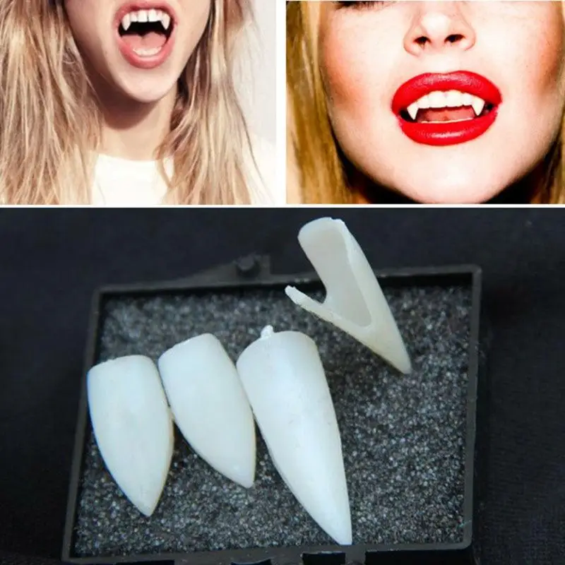 4 шт. забавные накладные зубы набор ужасное платье зубы вечерние реквизит для Хэллоуина вампира протезы