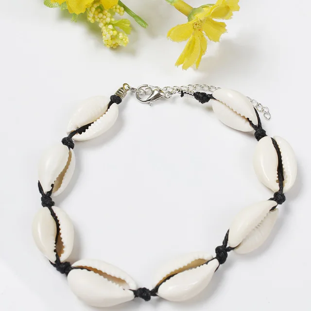 1pc Hot Sale Handmade Natural Seashell Hand Knit Bracelet Shells Bracelets Women Accessories Beaded Strand 7648 | Украшения и