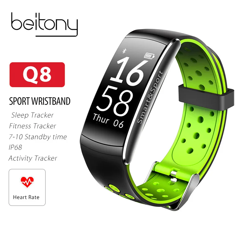 

Beitony Smart Wristband IP68 Waterproof Heart Rate Fitness Tracker Smart Bracelet Sport Band Watch For IOS Android Phone