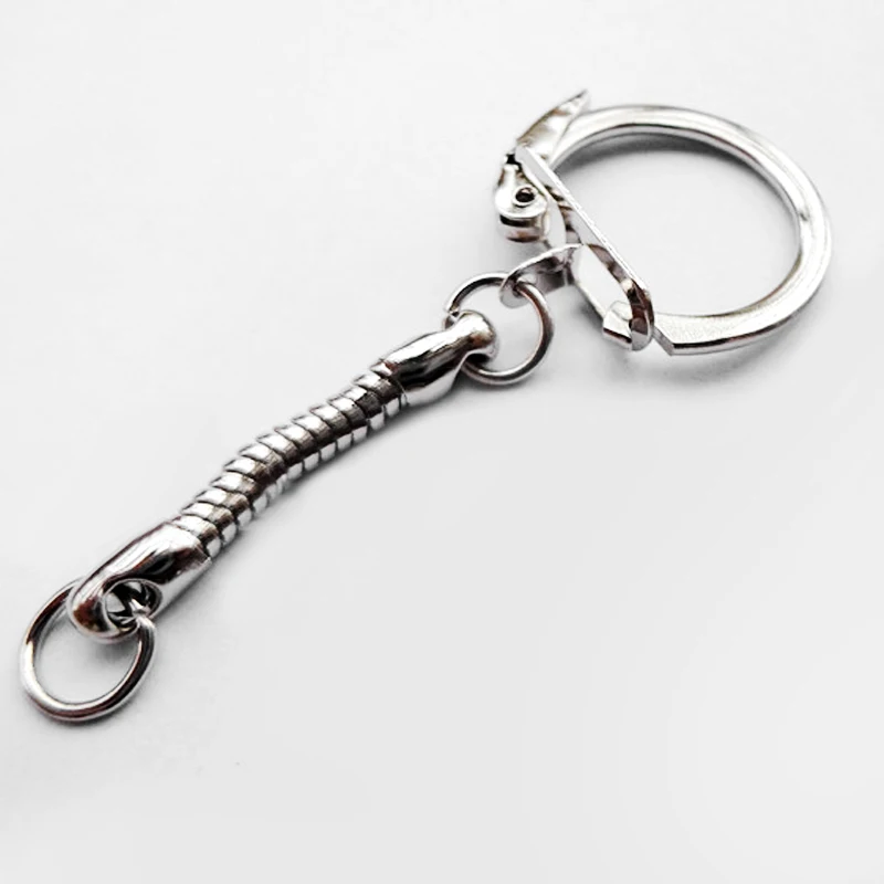 

5PCS/Lot DIY Special Snake Silver Chains Keyrings Trinket Men Key Chain Buckle For Jewelry Making Accessories Wholesale