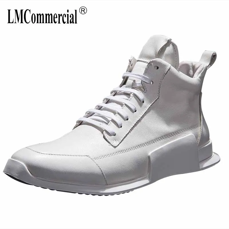 

white hip-hop shoes men's Korean men's boots autumn winter British retro all-match cowhide mens shoes men winter boots casual