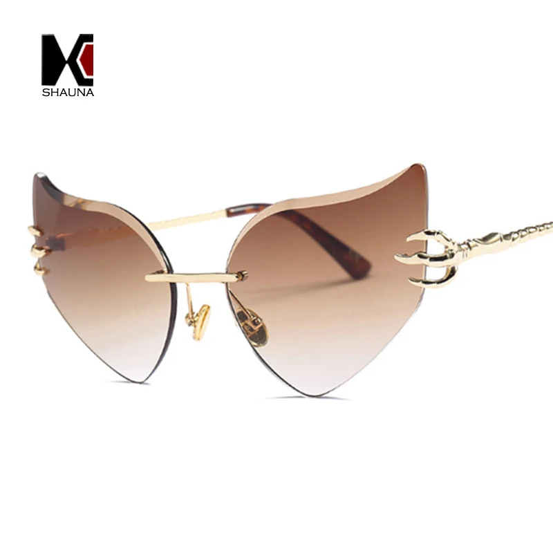 

SHAUNA Elf Cat Eye Fashion Rimless Gradient Sunglasses Women
