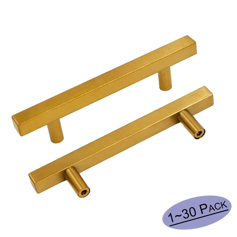 Furniture Kitchen Drawer Pulls 1212GD 3.75" Hole Centers Square