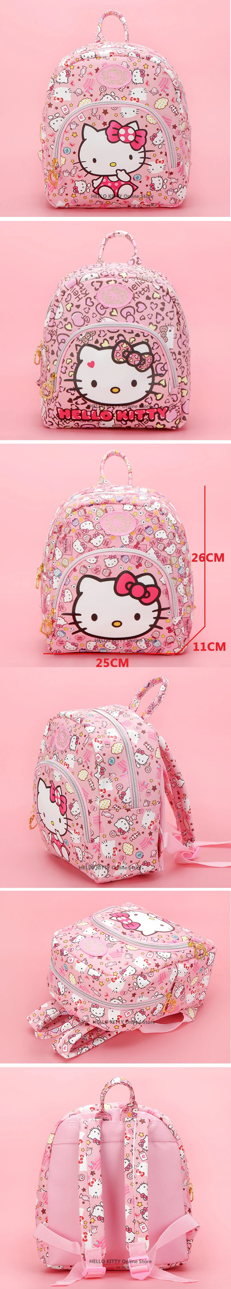 Hello kitty/Модная Детская сумка с рисунком из мультфильма; розовый KT рюкзак для девочек; школьный рюкзак для маленьких девочек; подарки на день рождения; хорошее качество; плюш