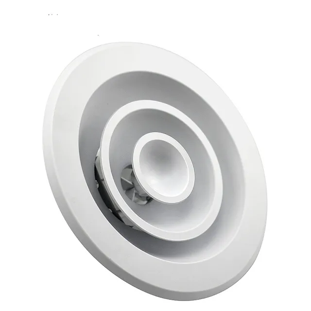 Adjustable removable ceiling round diffuser 200mm/300mm diam air vent