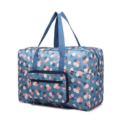 Стиль большой емкости складные сумки Принт женщины Портативный Дорожная сумка Чемодан женские сумки PT1062 - Цвет: blue