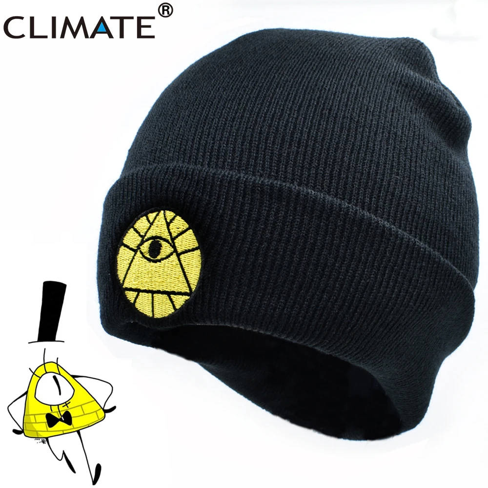 Климатическая Гравити Фолс шапка шапки Bill Dipper Mabel Beanie зимняя теплая вязаная для