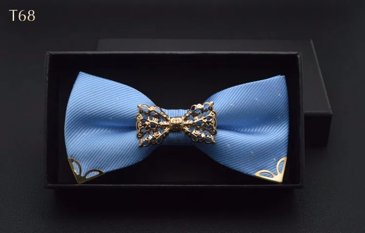 Новый бутик полые металлические украшения для свадьбы замужний Жених Мужская одежда для шеи бабочка узел в горошек галстук-бабочка