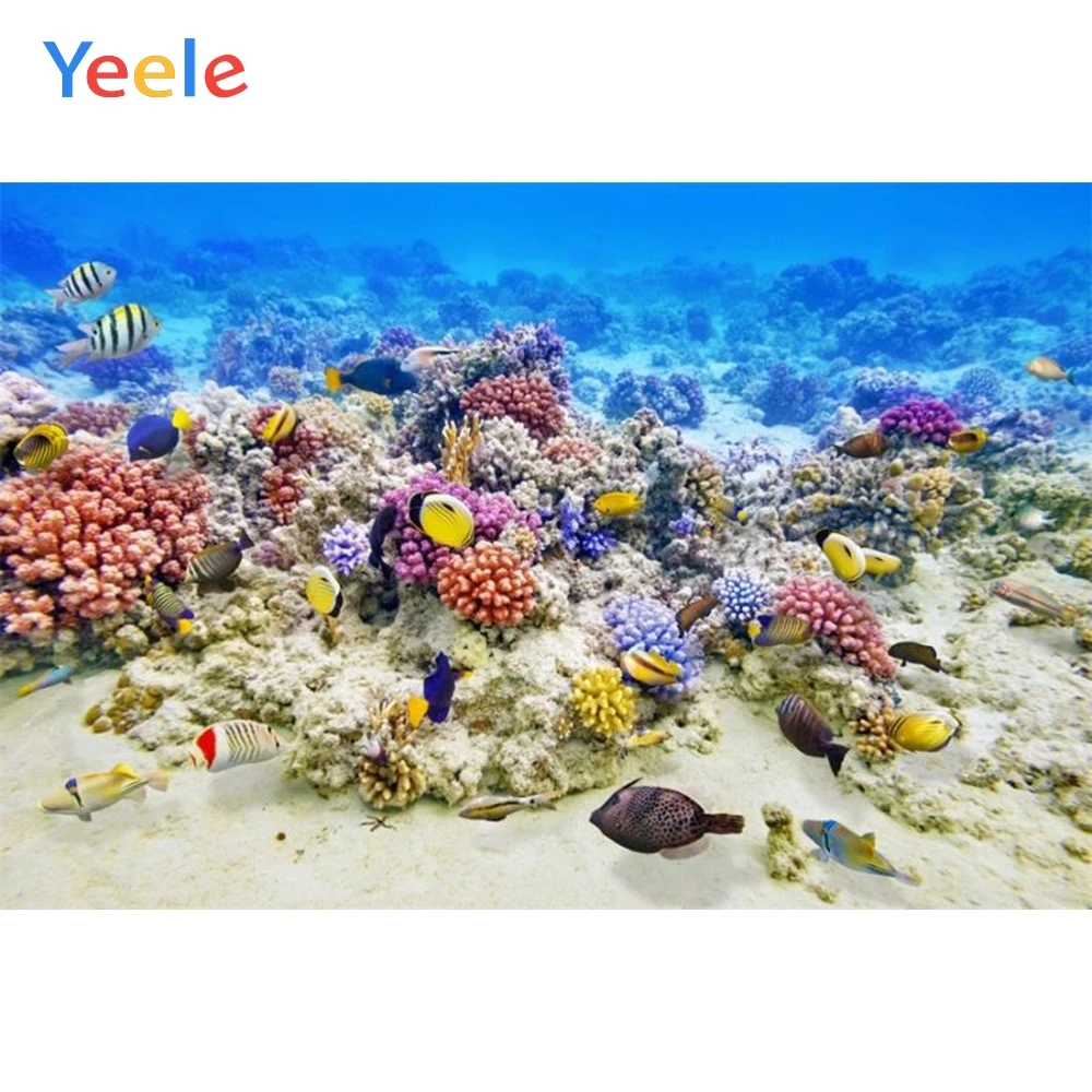 

Yeele Sea Underwater Fish Coral Scene Baby Photography Backgrounds Customized Photographic Backdrops Props For Photo Studio