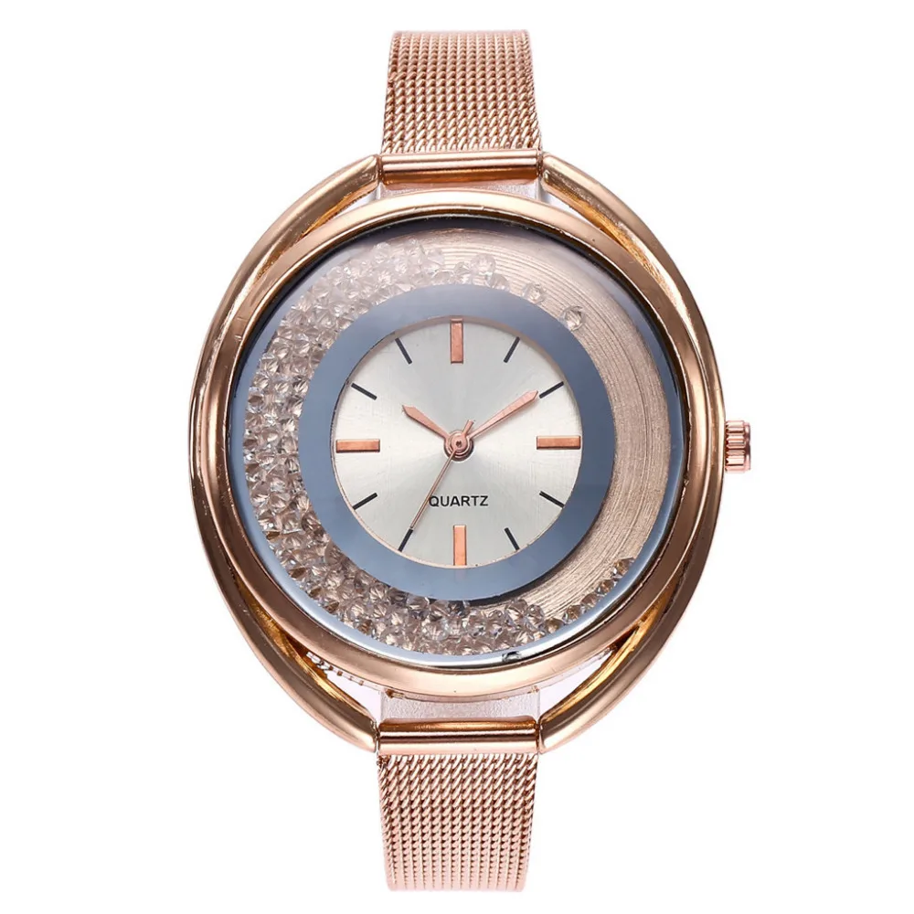

Women'S Watches Brand Luxury Fashion Ladies Watch Large Dial Quicksand Design Quartz Wristwatch Stainless Steel Clock Relogio #W