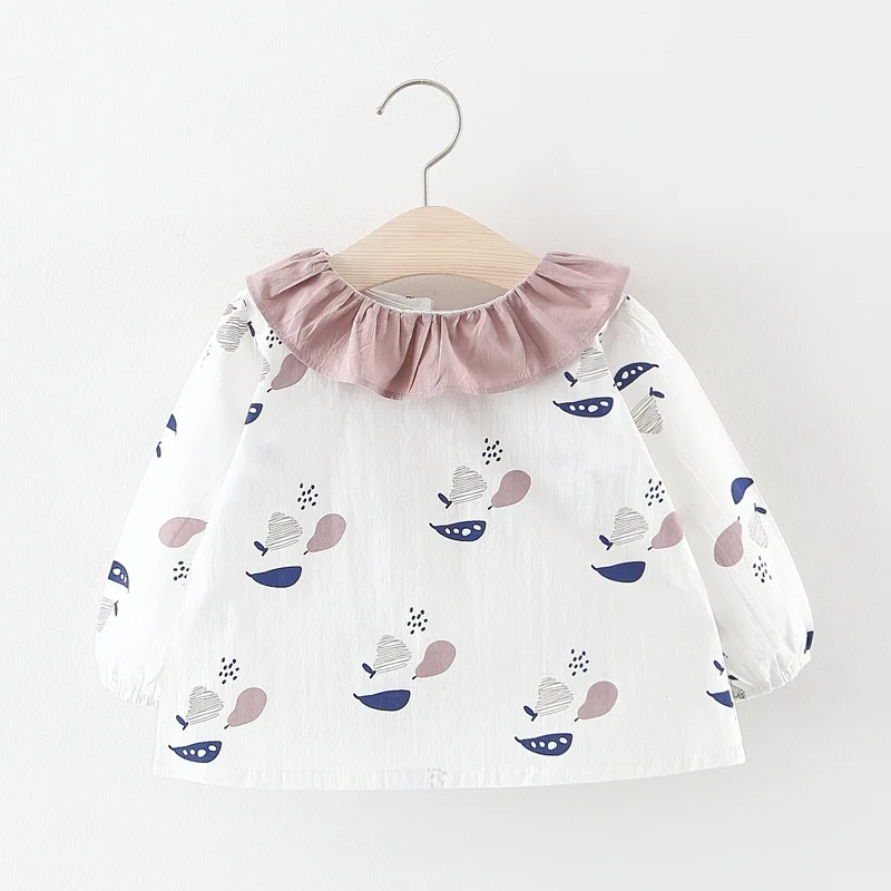 

Sweet 2019 Spring Autumn Baby Girls Kids Infants Long Sleeve Princess Printed Ruffles Collar Tutu Doll Dress Tops Vestidos S8148