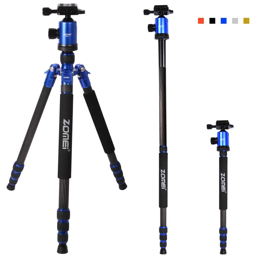 

Zomei Z888 Portable Profeesional dsrl camera Travel carbon Tripod with quick release plate light stand with bag