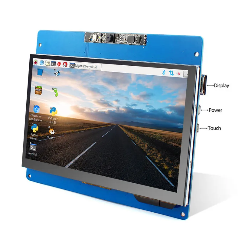 Elecrow 7 inch Touch Screen Display with Camera and Microphone 1024X600 HD Capacity Touchscreen  Display for Raspberry Pi