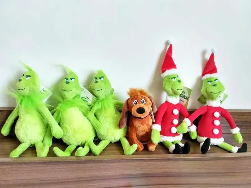 Стиль 18-38 см Grinch палантин фильм молодой Grinch бобы костюм Санты рождественские Мягкие плюшевые игрушки куклы Дети Рождественские подарки