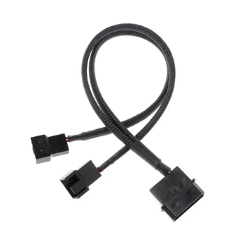 

1 To 2 Way Y-Splitter Sleeved Adapter Cable 4-Pin Male To 2x 3-Pin/4-Pin PWM Male Sleeved Fan Extension Adapter Cable