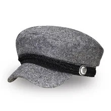 Армейский Военный стиль, темно-синяя шапка, Женская темно-синяя шапка на зиму, Женская винтажная Кепка на пуговицах, шерстяная теплая шапка для художника, газетчика