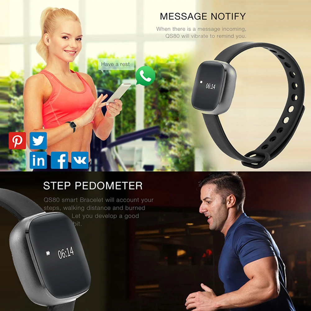 4,0 Bluetooth inteligente de pulsera de corazón de Monitor de presión arterial inteligente banda correa de reloj con Camara y IP67 impermeable