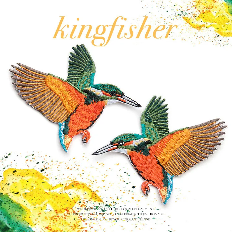 

1Pair of Embroidered Bird Patches for Clothing Iron Sewing Applique Clothes Stickers Shoes Bags Decoration Badge DIY Patches