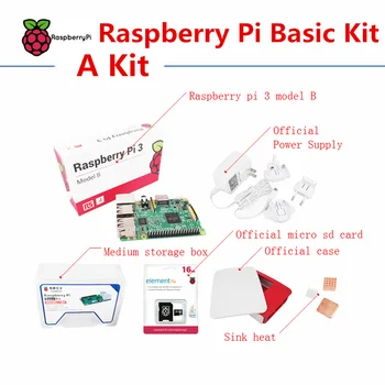 Raspberry pi 3 model B Basic Kit include Raspberry pi 3 board case power supply sink heat touch screen