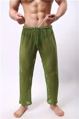 Джоггеры спортивные домашние шаровары для геев, одежда для секса прозрачные брюки сетчатые милые сетчатые штаны для мальчиков - Цвет: green