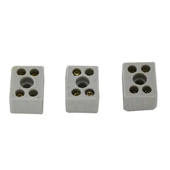 

Free Shipping 6pcs White 2 Ways 4 Holes Connector Porcelain Ceramic Terminal Block 10A 5 Eyes Wiring Connector